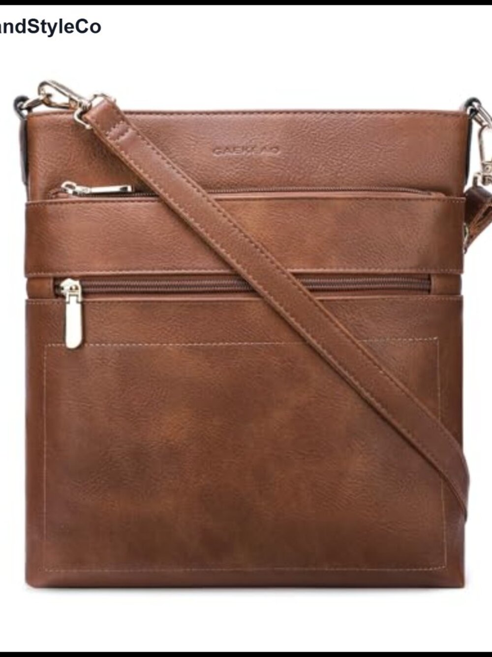 Faux Leather Crossbody Purse with Multiple Pockets - 5 Compartments Women